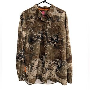 SHE OUTDOOR Button Down Camo Shirt Size XL